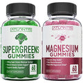 Supergreen & Magnesium Gummies - Magnesium Helps Muscles Recover, Delicious Supergreens With Spinach, Broccoli, Beetroot, Green Tea, & Acai For Immunity Support- 60 Gummies