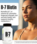 Nutrabio Biotin (Vitamin B7) Supplement 5000Mcg May Help Promote Healthy Hair Skin And Nails 90 Vegetable Capsules