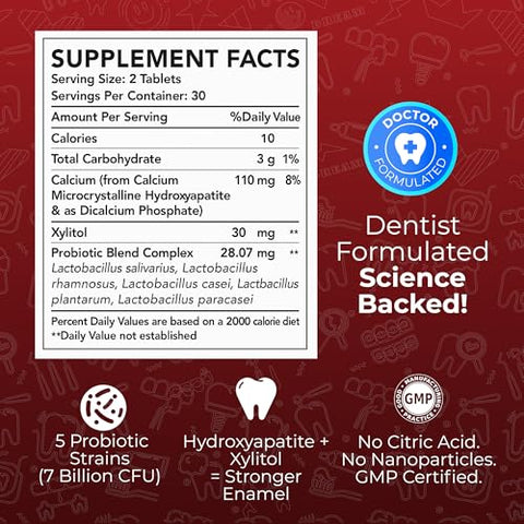 Think Tooth 60 Chewable Tablets Oral Probiotics For Mouth Bad Breath Treatment For Adults 5 Strains 7 Billion Cfu Doctor Formulated Oral Probiotics For Teeth & Gums Fresh Breath Chronic Halitosis