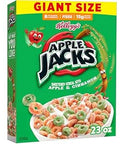 Kellogg Apple Jacks Breakfast Cereal, Kids Snacks, Family Breakfast, Giant Size, Original, 23oz Box (1 Box)