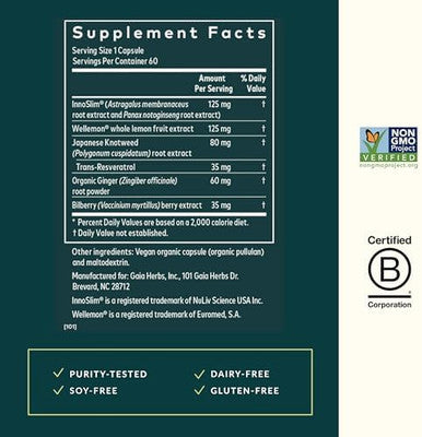 Gaia Herbs Metabolic Activator Natural Energy Supplement For Metabolism Support Made With Panax Notoginseng & Astragalus Extract From Dairy Soy & Gluten 60 Capsules (60 Servings)