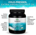 Swanson 100% Certified Organic Flavor Free Coconut Oil Cooking Baking Frying Beauty EFAs MCTs 3 lbs 6 ounces (1.53 kg) Solid Oil