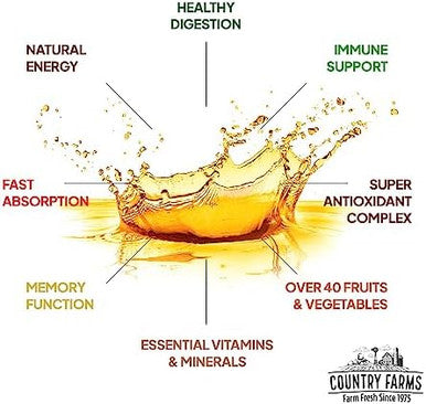 Country Farms Liquid Multivitamin Vitamins And Minerals For Immune Support And Energy Herbal Blend Vegan Multivitamin For Women And Men Gluten Tropical Fruit Flavor 32 Fl Oz