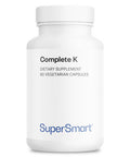 Supersmart Complete K 3 Bioavailable Forms of Vitamin K K1 K2 MK4 K2 MK7 Support Bones Teeth Health NonGMO Gluten Free 60 Vegetarian Capsules