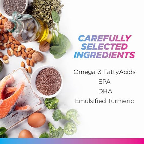 Livingood Daily Triple Omega 3 6 9 Supplement Plus Turmeric Curcumin Dha & Epa Fish Oil Supplements For Brain & Heart Health And Joint Support Advanced Absorption Gluten Non Gmo 60 Softgels