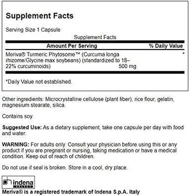 Swanson Turmeric Phytosome with Meriva 500 Milligrams 60 Capsules