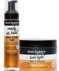 Aunt Jackie'S Award-Winning Biotin & Honey Ready Set & Hold Tight Bundle - Strengthen Lengthen & Protect Braids Locs Twists And Natural Styles (2 Products)