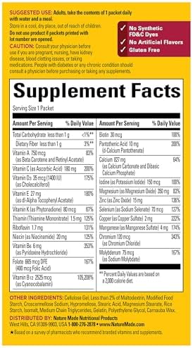 Nature Made Glp1 Companion Health Pack Multivitamin For Women And Men Magnesium Calcium Vitamin D and B12 Nutritional Support For Weight Loss Diets 30 Packets