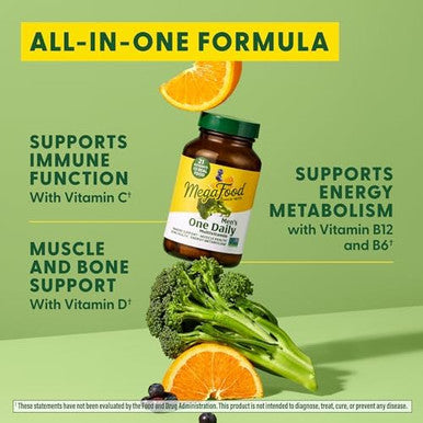 Megafood One Daily Mens Multivitamins - Multivitamin For Men - Vitamin C, Vitamin D3 & Vitamin B12 - Muscle, Energy Metabolism & Immune Support - Vegetarian, Gluten - 90 Tablets, 90 Servings