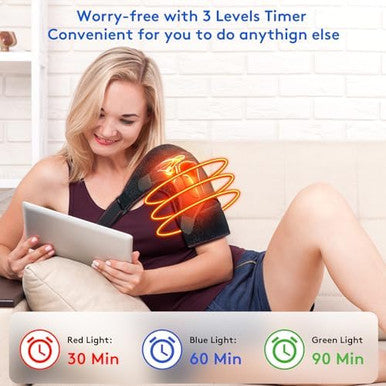 Heated Shoulder Wrap For Men Women - Electric Shoulder Heating Pad With 3 Massager And Heat Settings And Timer Modes, Heated Shoulder Braces For Neck And Shoulder Deep Issue
