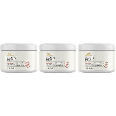 Swanson Vitamin C Cream 2 fl Ounce (59 ml) Cream (3 Pack)