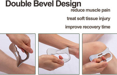 FeelSport Stainless Steel Gua Sha Scraping Massage Tool-Muscle Scraper - Soft Tissue Mobilization,Physical Therapy For Back, Legs, Arms