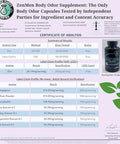 Natural Body Odor Eliminator Pills - Chlorophyll With Zinc, Champignon, Psyllium Fiber - Third Party Tested, 60 Vegan Capsules. Made In The Usa