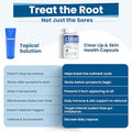 Clear Probiotics Lysine Cold Sore Treatment For Lips With Pre Probiotics & Vit