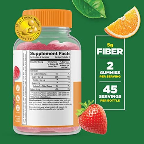 Lifeable Prebiotic Fiber Kids + Calcium Magnesium & Zinc Kids Gummies Bundle Great Tasting Vitamin Supplement Gluten Gmo Chewable Gummy