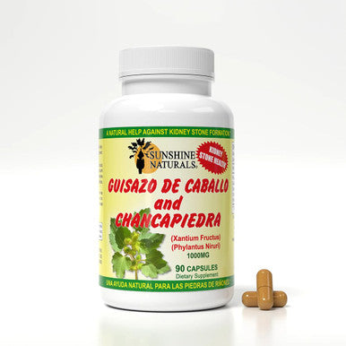 Sunshine Naturals Chanca Piedra With Guisazo De Caballo Traditional Stone Breaker Herb 90 Capsules 1000 Mg