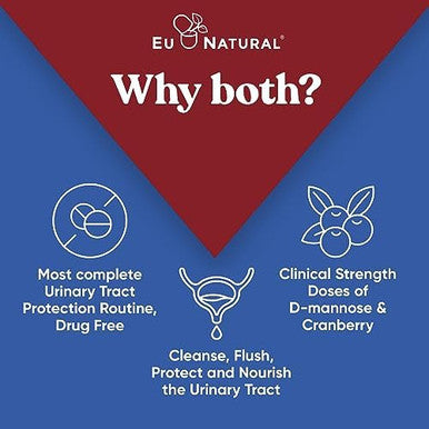 Eu Natural Urinary Tract Supplement Duo, Urinary Harmony + Killer Cranberry, Ut Defense Blends, D-Mannose & Hibiscus + Cranberry, Pine Bark, Propolis & Vitamin D, Clinical Strength Ingredients, 2 X 60 Ct
