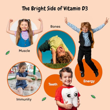 Maxmedix Kids Vitamin D3 1000Iu 120 Vitamin D Gummies For Kids (4-Month Supply) Low Sugar Vit D3 Gummies Natural Orange Flavor 1 Gummy Per Day Gluten-Free Non-Gmo Gmp-Approved