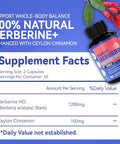 Eazgoo Premium Berberine Supplement 1200Mg With Ceylon Cinnamon - 90 Vegan Capsules - Berberine Hcl Supplement Gluten Free Immune Support