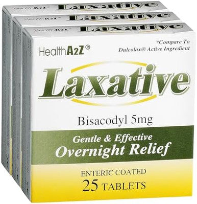 HealthA2Z Laxative Bisacodyl 5mg Gentle and Fast Overnight Relief for Constipation