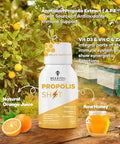 Bee And You Bundle: Propolis Shot With Vitamin C D3 And Zinc With Propolis Raw Honey Throat Spray Ultra Pure 100% Natural Immune Support Superfood