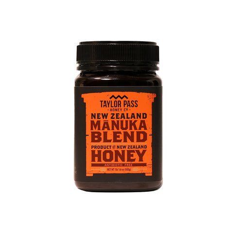 Taylor Pass Honey Co Manuka Honey Blend, Non-GMO NZ, 8.83oz BPA-Free Jar | Non-GMO, sustainably sourced New Zealand manuka honey blend in a BPA-free jar. Great for everyday cooking and baking.