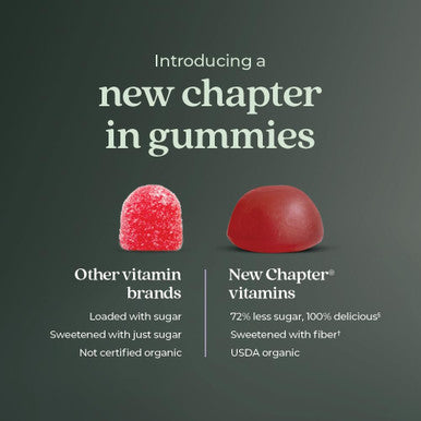 New Chapter Organic Vitamin D3+ Gummies 72% Less Sugar 1,000 Iu Usda Organic Vitamin D One Daily Gummy For Strong Bones and Muscle Function Non-Gmo Gluten Free Mixed Berry Flavored 60 Count