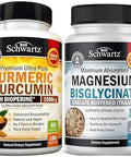 Turmeric Curcumin With Black Pepper Extract 1500Mg Complex (1 Month Supply) Plus High Absorption Magnesium Bisglycinate Capsules (2 Month Supply)