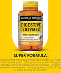 Mason Natural Digestive Enzymes With Prebiotics & Probiotics Supports Digestive Health & Gut Balance 90 Tablets