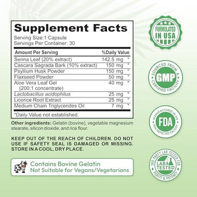 Dr Vitz 15 Day Colon Cleanse For Women Natural Detox Pills With Herbs Fiber & Probiotics Bloating & Constipation Relief Weight Loss & Gut Health Reset 30 Capsules
