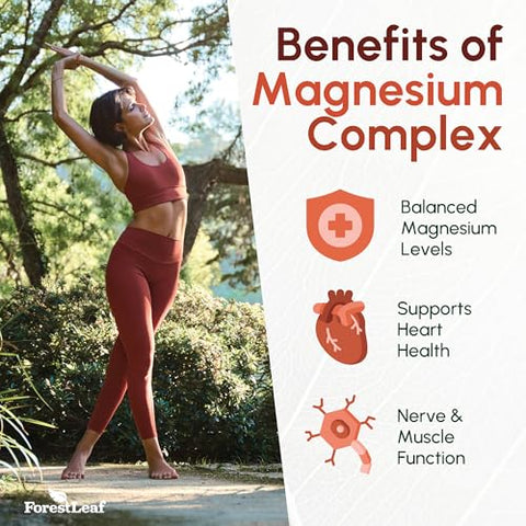 Forestleaf Magnesium Glycinate 500Mg Complex - Magnesium Supplement Capsules For Sleep And Calmness - Non-Gmo 3Rd Party Tested - 150 Pills For Women & Men By Forestleaf