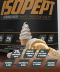 EHP Labs IsoPept Hydrolyzed Whey Protein Powder by EHPlabs 100% Whey Protein Isolate and Hydrolysate 27g of Protein Non GMO Gluten Free Fast Absorbing Easy Digesting 27 Serves Vanilla Ice Cream