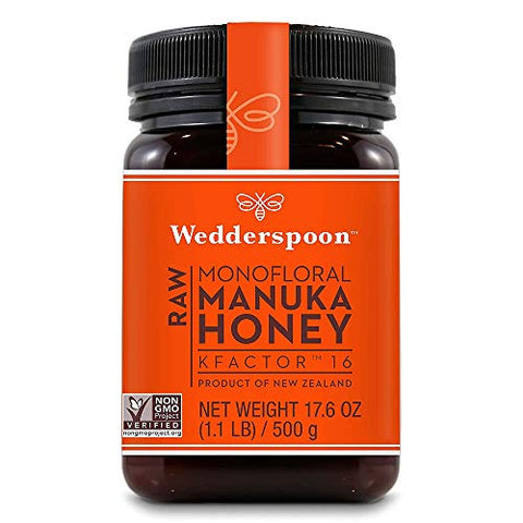 Wedderspoon Raw Premium Manuka Honey KFactor 16+, 17.6 Ounce & Organic Manuka Honey Drops, Ginger + Echinacea, Unpasteurized, Genuine New Zealand Honey, Perfect Remedy For Dry Throats, 4.0 Ounce