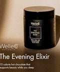 Welleco The Evening Elixir Vitamin C Hot Chocolate Beauty Drink Mix With Niacin Lemon Balm & Magnesium Supports Sleep Collagen Formation & Skin Glow 150G (5.3 Oz) Jar