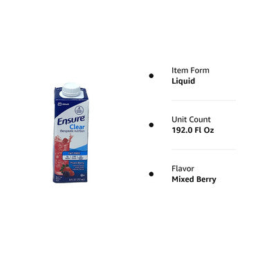 Ensure Clear Mixed Berry 8 Ounce Recloseable Carton Abbott 64900 - Case Of 24