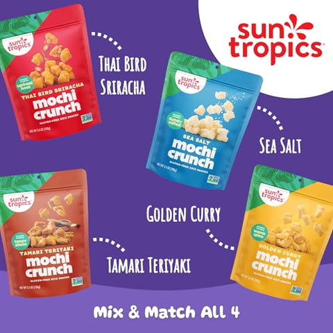 Sun Tropics Mochi Snack Bites Sea Salt Dairy Free Gluten Free 3.5 Oz (Pack of 12)