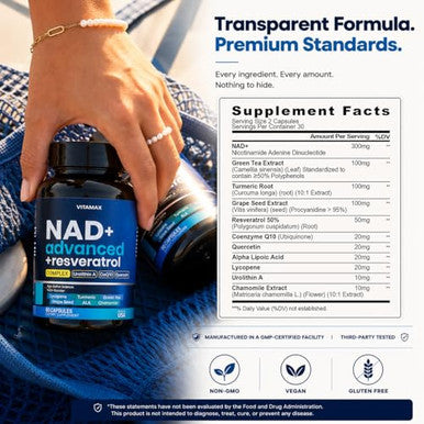 Vitamax Liposomal Nad+ Supplement Extra Strength 60Ct