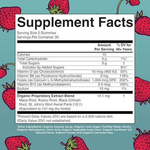 Organic Menopause Gummies By Maryruth'S Menopause Supplements For Women Mood Support Hot Flash Relief Maca Root Black Cohosh Usda Organic Non-Gmo Vegan 30 Servings