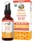 MaryRuth's Organic D3 + K2 Spray for Adults and Kids for Bone Health Vitamin D3 as Cholecalciferol Vitamin K2 Immunity Mineral Absorption Heart Health Vegan NonGMO Gluten Free 1 Fl Oz
