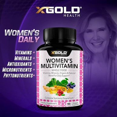 Vegan Women'S Daily Multivitamin 50 Plus With Organic Wholefood Based Natural Ingredients, Ginger, Maca, Multi-Vitamin B Complex & More - Energy Support, Immune System Booster -90 Capsules
