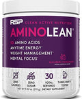 Rsp Nutrition Aminolean Pre Workout Energy (Blackberry Pomegranate 30 Servings) With Truefit Protein Powder (Vanilla 2 Lb)