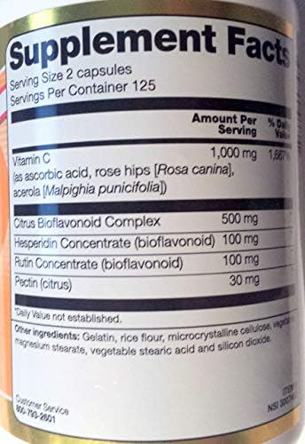 Vitacost Buffered C w/ Bioflavonoid Complex 1000 mg per serving 250 Capsules