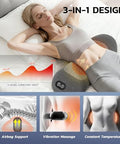 Dyhodu 3-In-1 Electric Back Massager Pillow Rechargeable Lumbar Support Cushion With Heat Vibration