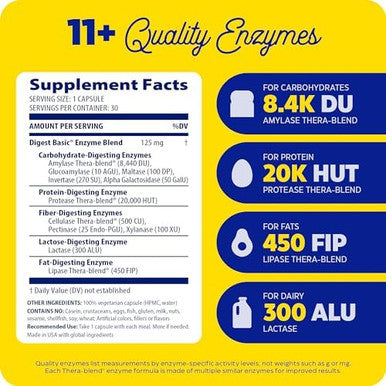 Enzymedica Digest Basic Essential Full Spectrum Digestive Enzymes 30 Count