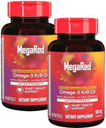 Megared 350Mg Omega 3 Supplement With Epa/Dha Astaxanthin & Phospholipids No Fish Oil Aftertaste Supports Heart Brain Joint And Eye Health 120 Count Softgels (2 Pack)