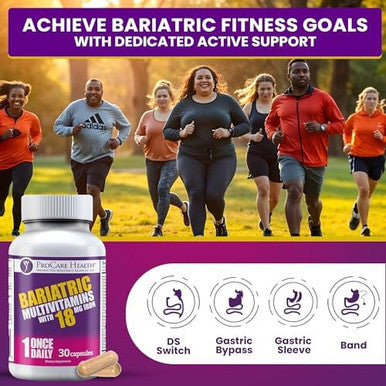 Procare Health Bariatric Multivitamin With Iron 18Mg (30 Easy To Swallow Capsules) - Post Op Bariatric Vitamins For Gastric Bypass Pills - Bariatric Must Haves For Sleeve Patients (1 Month Supply)