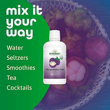 Dynamic Health Mangosteen Gold Organic Mangosteen 100% Juice No Additives Antioxidant Vegan Gluten Nongmo 32 Fl Oz