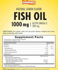 Sundance Fish Oil Softgels 1000Mg With Active Omega3 200 Softgels Natural Lemon Flavor Nongmo And Gluten Supplement