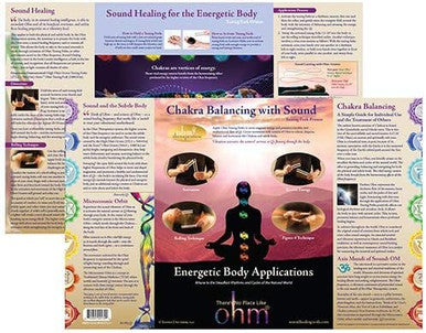 Ohm Therapeutics TUNING FORK TREATMENT CHARTS (3) For Massage Therapy, Energy Practitioners, Chakra Balancing & Sound Therapy