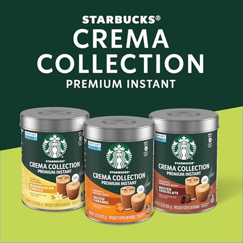 Starbucks Crema Collection Premium Instant Molten Chocolate Flavored Instant Coffee, 100% Arabica Beans, 3 Tins (7.12 Oz Each) 1.34 lb.